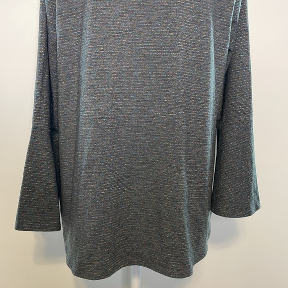 Anthropologie Postmark Liz Metallic Gray Turtleneck Shirt. Size Medium. - Picture 10 of 14